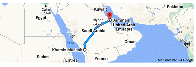 from Khamis Mushait to Dammam