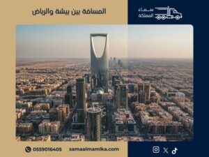 المسافة بين بيشة والرياض